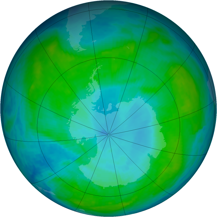 Antarctic ozone map for 28 January 1987